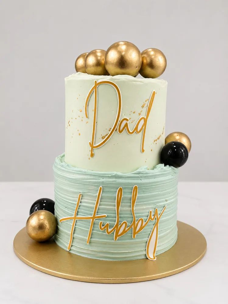 Dad & Hubby with Faux Balls & Acrylic Toppers