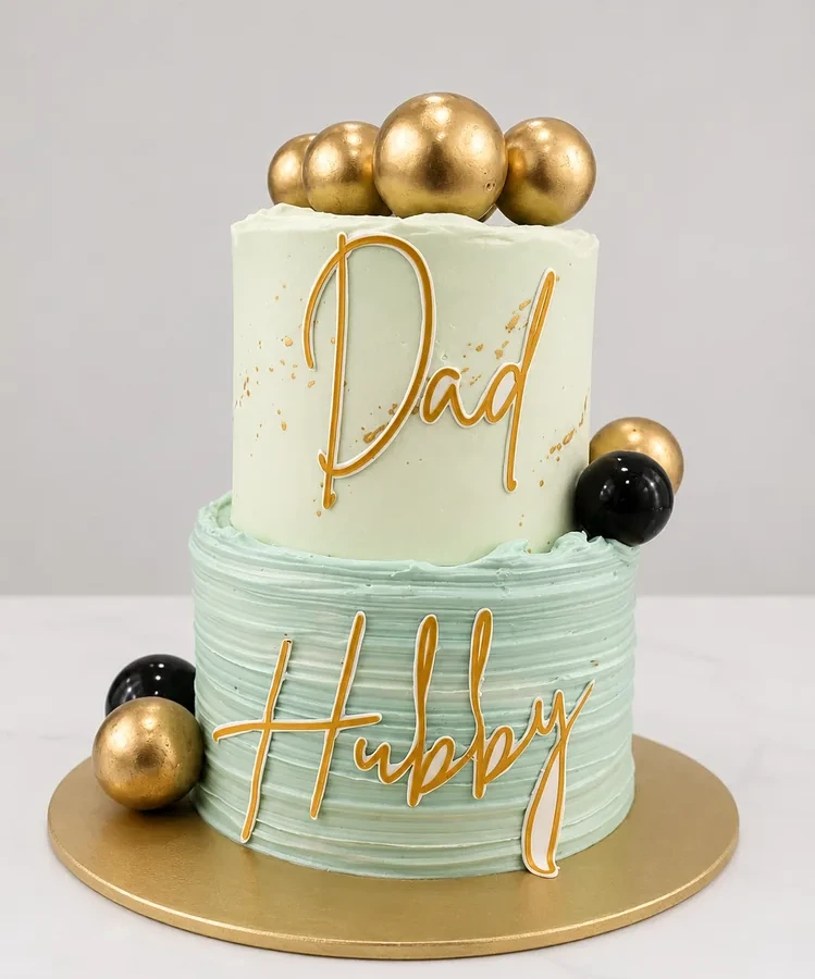 Dad & Hubby with Faux Balls & Acrylic Toppers